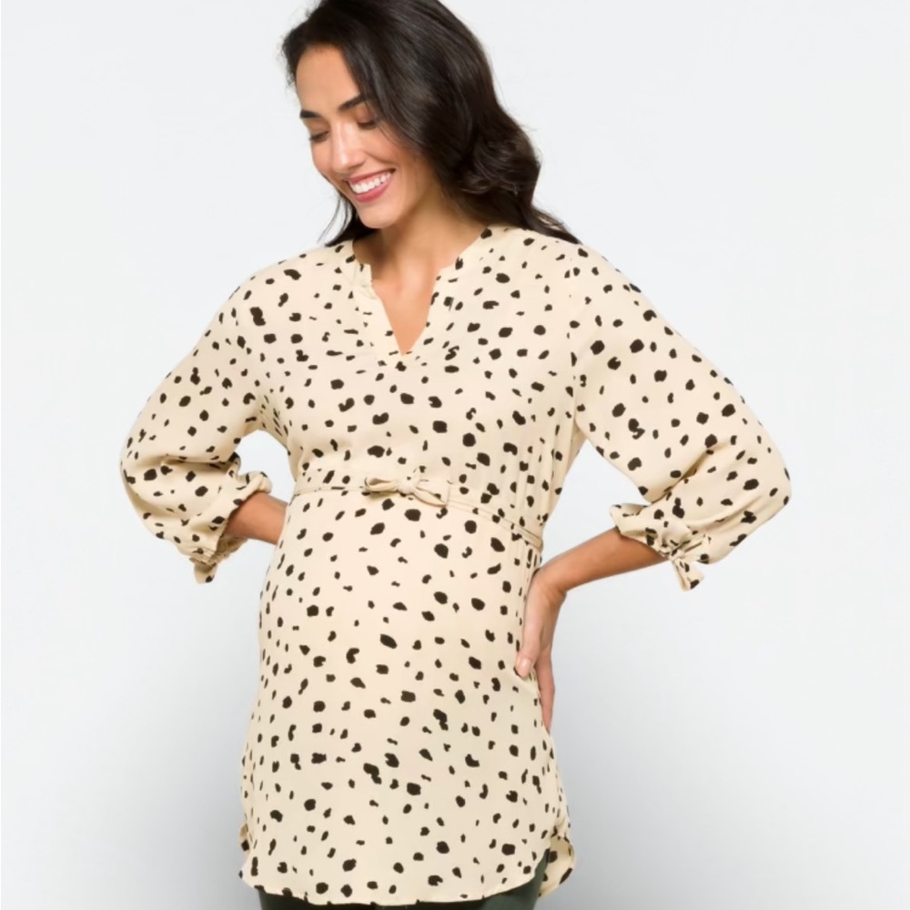 Maternity tie sleeve blouse